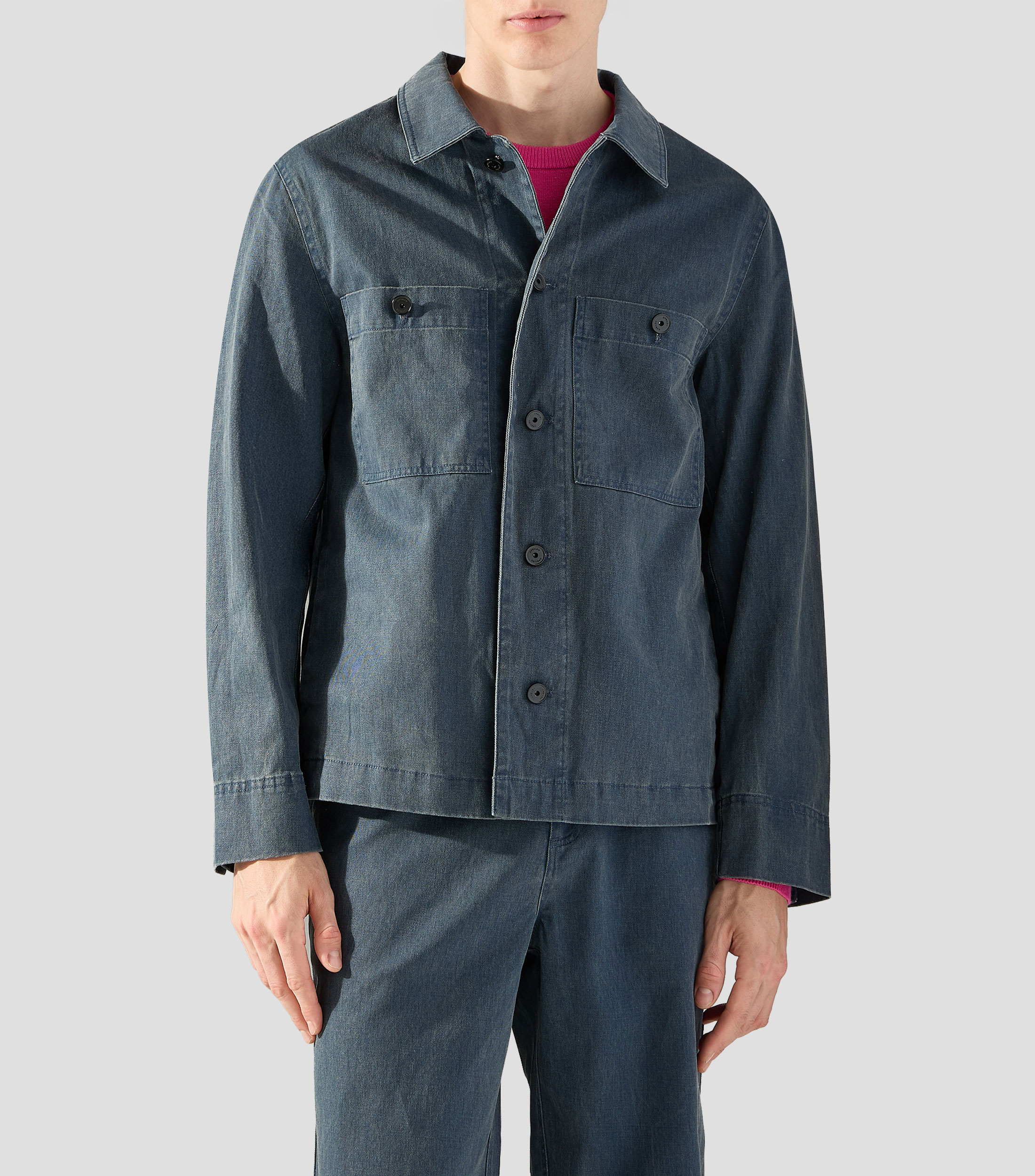 Sobrecamisa lisa manga larga Hombre